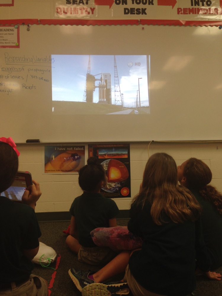 Students Watching Orion Launch